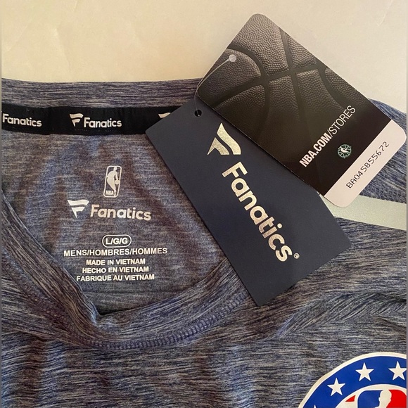 NWT Fanatics NBA Basketball Men’s Long Sleeve Tee Blue Size Large - Picture 5 of 6